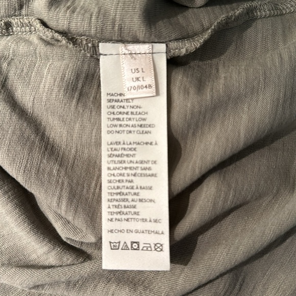 Free People We The Free Arden Long Sleeve Shirt Washed Army NWOT Size Large - Picture 7 of 8